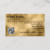 Eleganter Textured Gold Foil Metallic QR Code Visitenkarte (Vorderseite)