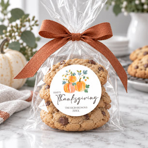 Eleganter Thanksgiving-Kürbis Runder Aufkleber