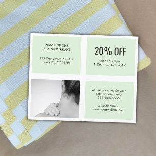 Eleganter Therapeut für weißes, grünes Foto Flyer