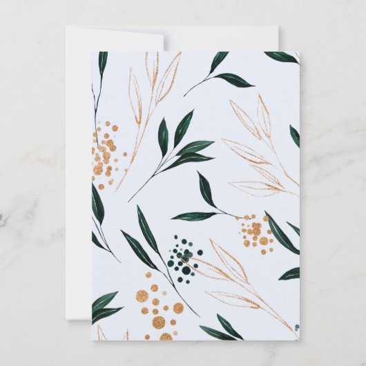 ELEGANTER TIEFER BLUE FLORAL WEDING EINLADUNG (Rückseite)