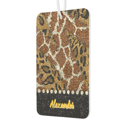 Eleganter Tierdruck mit Funkeln Autolufterfrischer (Links)