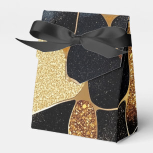 Eleganter Tierdruck mit goldenem und schwarzem Gli Geschenkschachtel