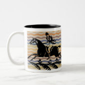 Eleganter Tiersport für Reitfreunde Zweifarbige Tasse (Links)