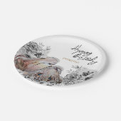 Eleganter Tiger Botanischer Blumengeburt Pappteller (Schrägansicht)