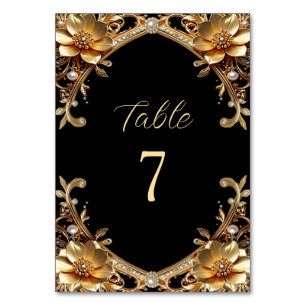 Eleganter Tischkartenhalter mit goldenem Rahmen Tischnummer