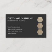 Eleganter Tischler, dunkelgraue Holzpflasterhexago Visitenkarte (Rückseite)