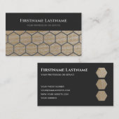 Eleganter Tischler, dunkelgraue Holzpflasterhexago Visitenkarte (Vorne/Hinten)