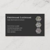 Eleganter Tischler, dunkelgraue Holzpflasterhexago Visitenkarte (Rückseite)