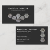 Eleganter Tischler, dunkelgraue Holzpflasterhexago Visitenkarte (Vorne/Hinten)