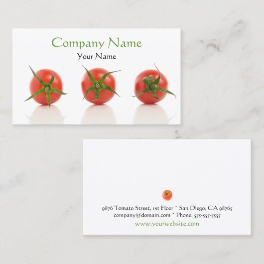 Eleganter Tomato Foto Gesundheit Bio Landwirtschaf Visitenkarte (Vorne/Hinten)