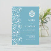 Eleganter, traditioneller chinesischer Hochzeitsem Einladung (Stehend Vorderseite)