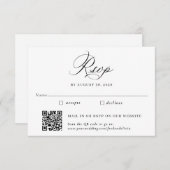 Eleganter traditioneller Code und QR-Code Hochzeit Begleitkarte (Vorne/Hinten)