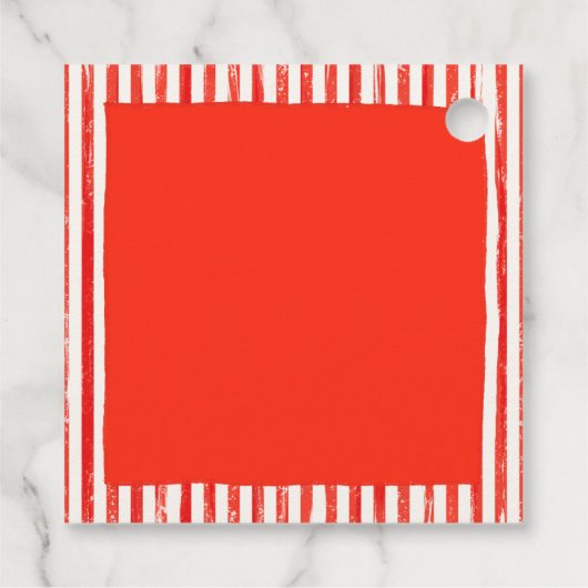 Eleganter, traditioneller roter Bug Weihnachten Geschenkanhänger (Rückseite)