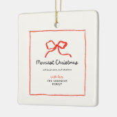 Eleganter, traditioneller roter Bug Weihnachten Keramikornament (Links)