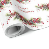 Eleganter traditioneller Weihnachtskranz Geschenkpapier (Rolleneckpunkt)