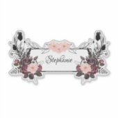 Eleganter, transparenter Personalisierter Name Aufkleber (Vorderseite)