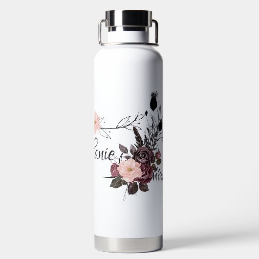 Eleganter, transparenter Personalisierter Name Trinkflasche (Rückseite)