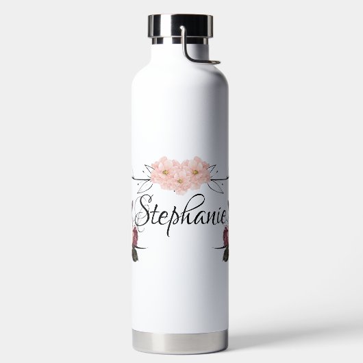 Eleganter, transparenter Personalisierter Name Trinkflasche (links)