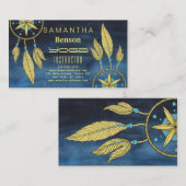 Eleganter Traumfänger Feathers Yoga Instructor Visitenkarte (Vorne/Hinten)