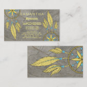 Eleganter Traumfänger versieht Yoga-Lehrer mit Visitenkarte (Vorne/Hinten)