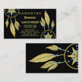 Eleganter Traumfänger versieht Yoga-Lehrer mit Visitenkarte (Vorne/Hinten)