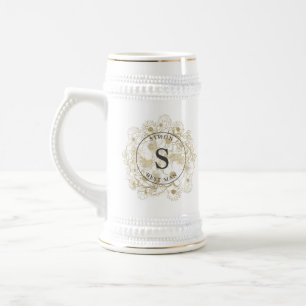 Eleganter Trauzeuge Hochzeit Bierglas