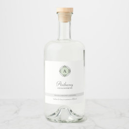 Eleganter Trauzeuge Monogram Alkoholflaschenetikett