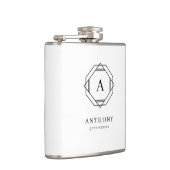 Eleganter Trauzeuge Monogram Vinyl Wrapped Flask Flachmann (Rechts)