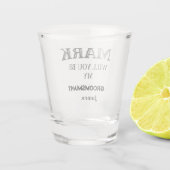 Eleganter Trauzeuge Vorschlag Party Cocktail Bache Schnapsglas (Rückseite)