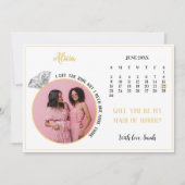 Eleganter Trauzeugin Vorschlag Fotoring Kalender Einladung (Vorderseite)