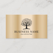 Eleganter Tree Logo Moderner Gold Hintergrund Visitenkarte (Vorderseite)