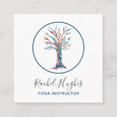 Eleganter Tree of Life Yoga Instructor Quadratische Visitenkarte (Vorderseite)
