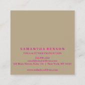 Eleganter Tree Yoga Instructor Wellness Life Coach Quadratische Visitenkarte (Rückseite)