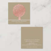 Eleganter Tree Yoga Instructor Wellness Life Coach Quadratische Visitenkarte (Vorne/Hinten)
