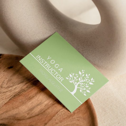 Eleganter Tree Yoga Instructor Wellness Life Coach Visitenkarte