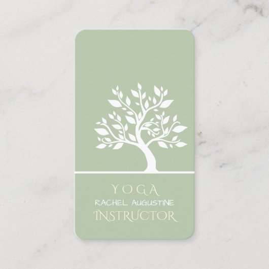 Eleganter Tree Yoga Instructor Wellness Life Coach Visitenkarte (Vorderseite)