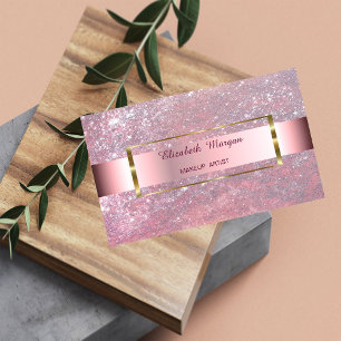Eleganter Trend Glitter-Streifen Goldrahmen Visitenkarte