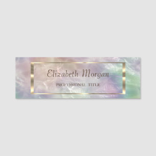 Eleganter Trend, Goldrahmen Holografie-Perle Namensschild