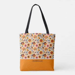 Eleganter trendiger bunter Blumenname mit individu Tasche