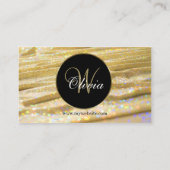 Eleganter trendiger Girly Gold Beaded Vorhänge Gli Visitenkarte (Rückseite)