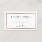 Eleganter, trendiger Goldfolienrahmen der Rose min Visitenkarte (Rückseite)