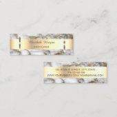 Eleganter, trendiger Goldstreifen, weißer Marmor Mini Visitenkarte (Vorne/Hinten)
