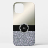 Eleganter, trendiger Silberdiamant mit Monogramm Case-Mate iPhone Hülle (Rückseite)