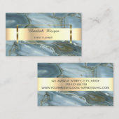 Eleganter, trendiger Streifen, Goldrahmen, Marmor Visitenkarte (Vorne/Hinten)