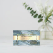 Eleganter, trendiger Streifen, Goldrahmen, Marmor Visitenkarte (Stehend Vorderseite)