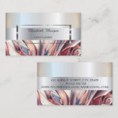 Eleganter, trendiger Streifensilberrahmen, Abstrak Visitenkarte (Vorne/Hinten)