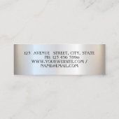 Eleganter Trendy Beruflich, Silber, gestreift Mini Visitenkarte (Rückseite)