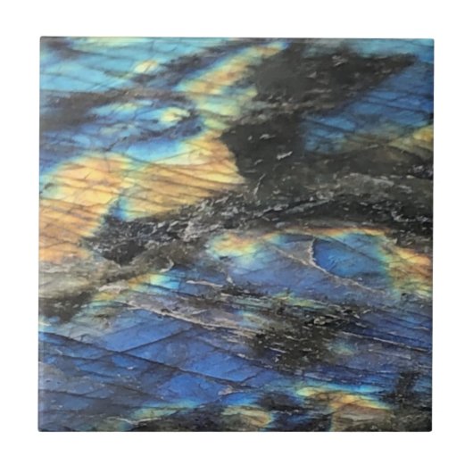 Eleganter Trendy Chic Labradorite Crystal Stone Fliese (Vorderseite)
