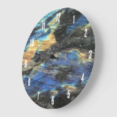 Eleganter Trendy Chic Labradorite Crystal Stone Große Wanduhr (Winkel)