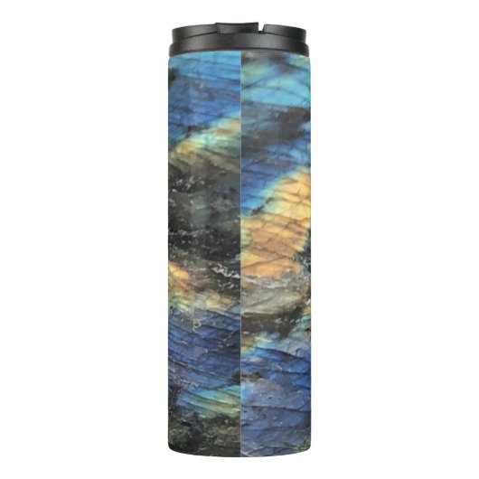 Eleganter Trendy Chic Labradorite Crystal Stone Thermosbecher (Rückseite)